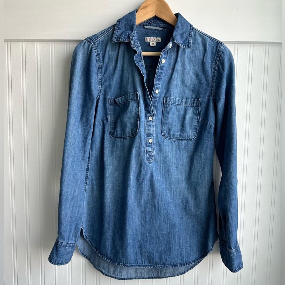 Merona XS denim shirt, tunic length
